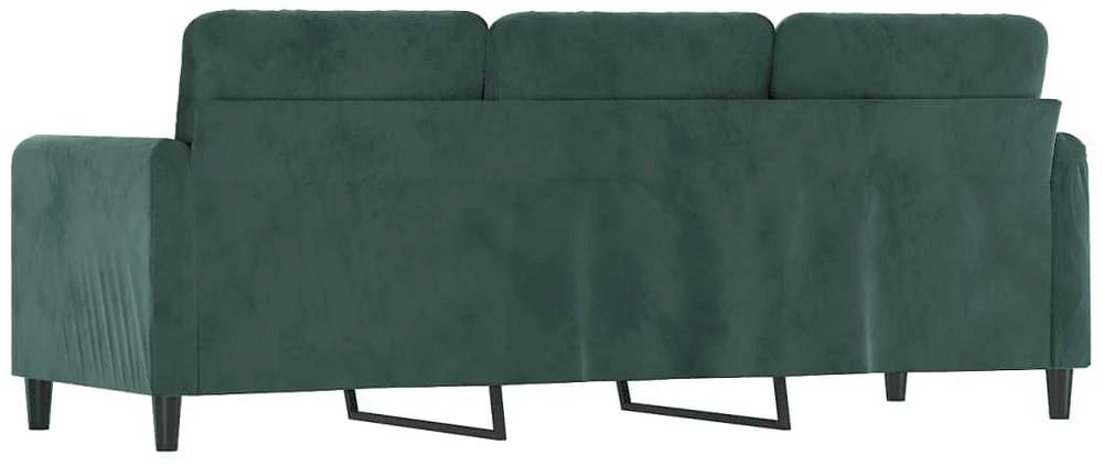 Trivietė sofa, tamsiai žalios spalvos, 180cm, aksomas
