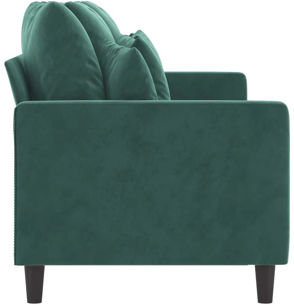 Trivietė sofa, tamsiai žalios spalvos, 180cm, aksomas