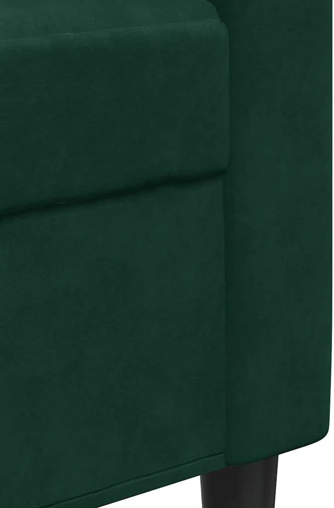 Trivietė sofa, tamsiai žalios spalvos, 180cm, aksomas