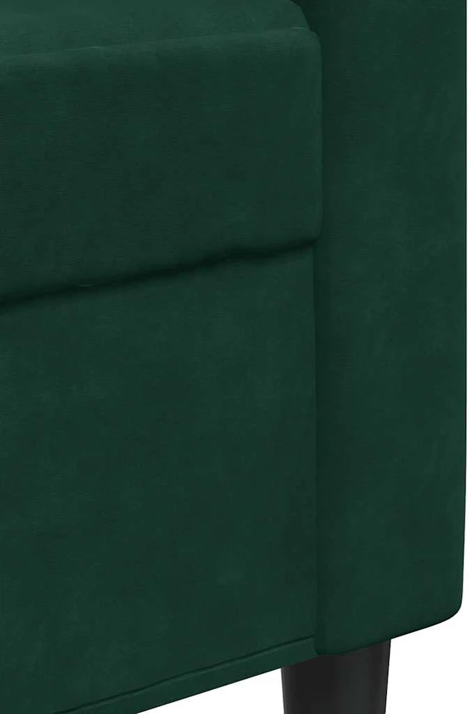 Trivietė sofa, tamsiai žalios spalvos, 210cm, aksomas