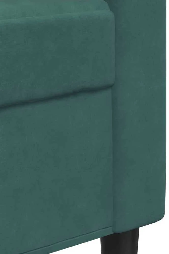 Trivietė sofa, tamsiai žalios spalvos, 210cm, aksomas