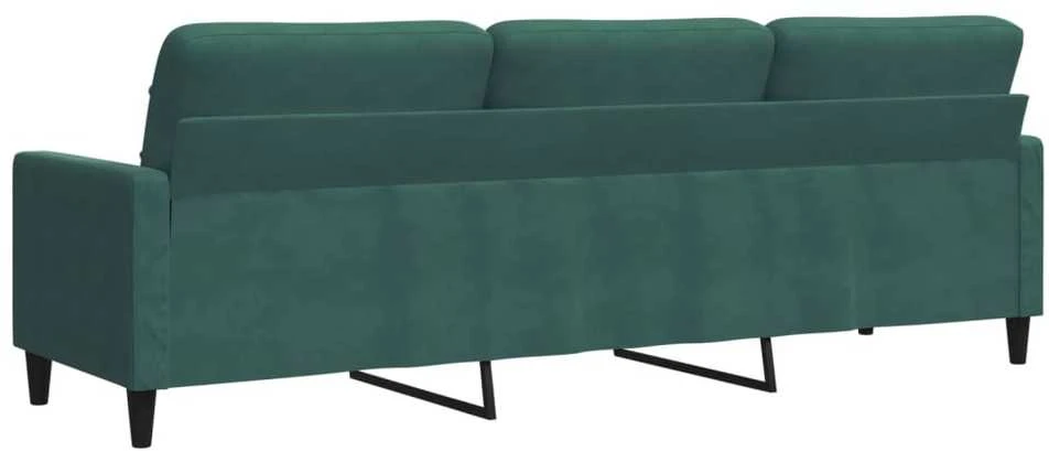 Trivietė sofa, tamsiai žalios spalvos, 210cm, aksomas