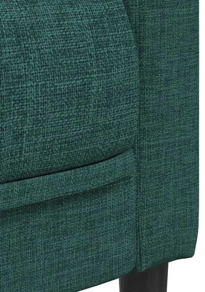 Trivietė sofa, tamsiai žalios spalvos, audinys