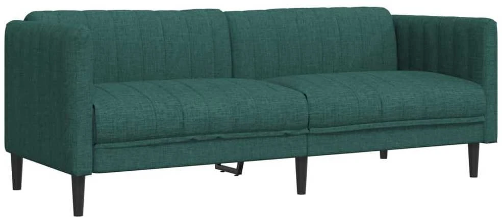 Trivietė sofa, tamsiai žalios spalvos, audinys