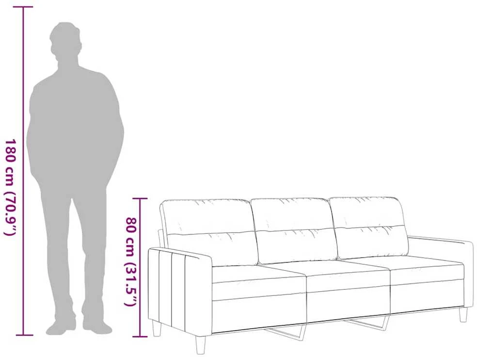 Trivietė sofa, taupe spalvos, 180cm, audinys