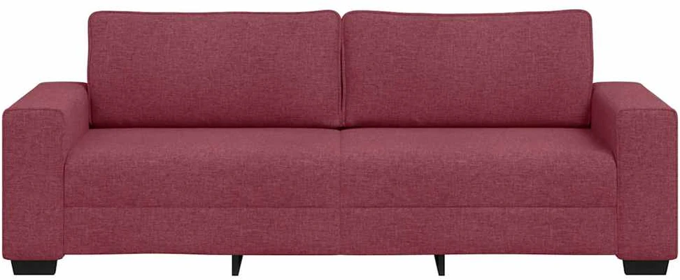 Trivietė sofa, vyno raudonumo, 220x77x82 cm, audinys
