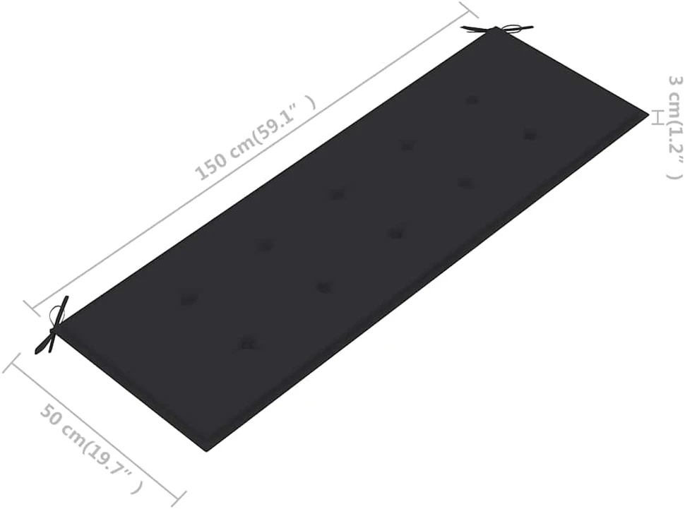 Trivietis sodo suoliukas su pagalve, 150cm, eukalipto masyvas