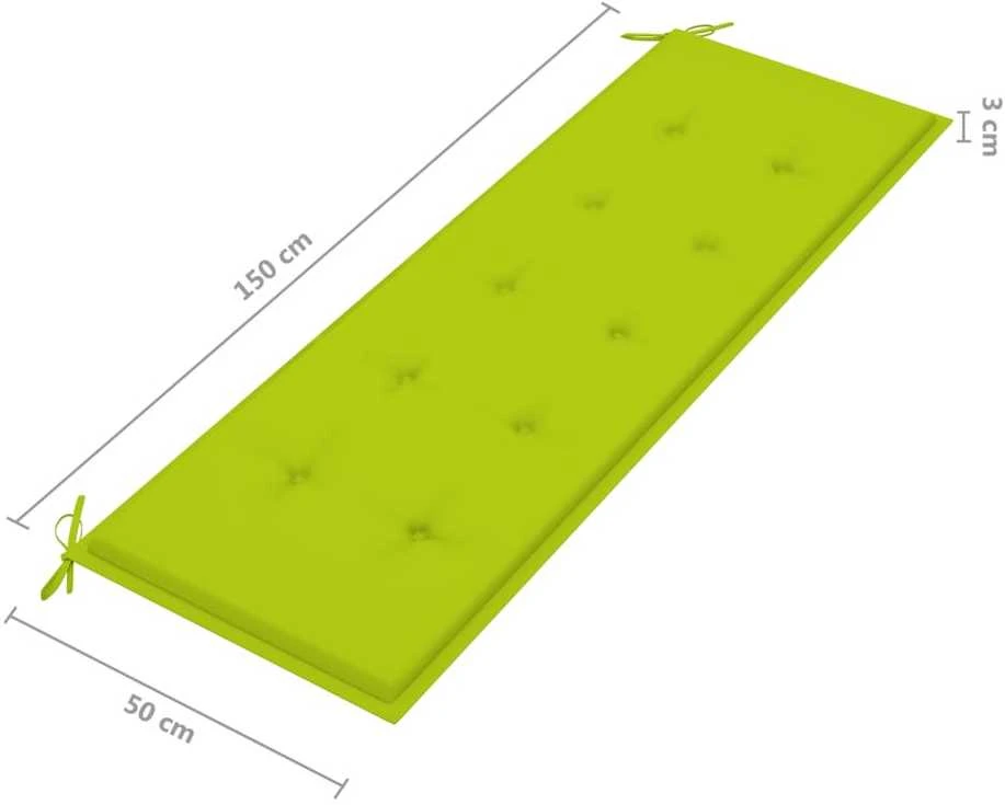 Trivietis sodo suoliukas su pagalve, 150cm, eukalipto masyvas