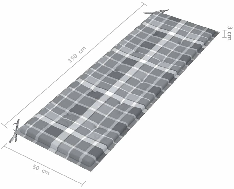 Trivietis sodo suoliukas su pagalve, 150cm, eukalipto masyvas