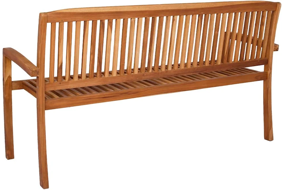 Trivietis sudedamas sodo suoliukas, 159cm, tikmedžio masyvas