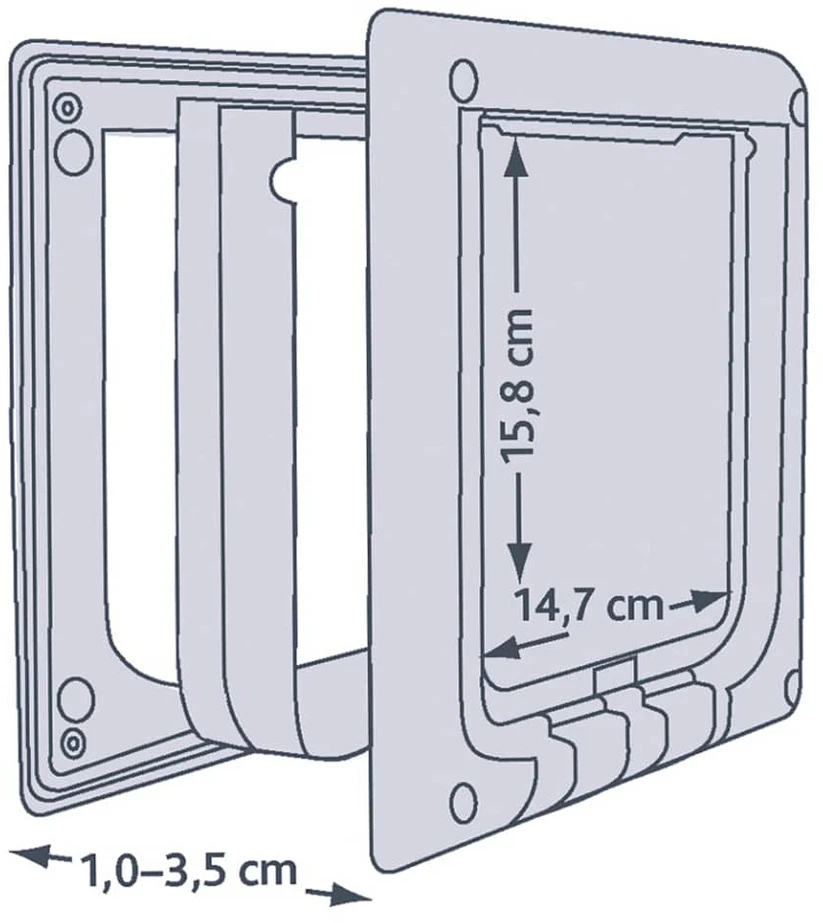 TRIXIE 4 krypčių durelės katėms, elektromagnetinės, 21,1x24,4 cm