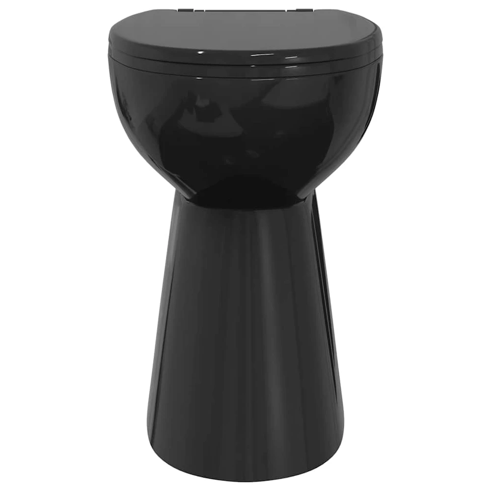 Aukštas berėmis klozetas, juodas, keramika, 7cm