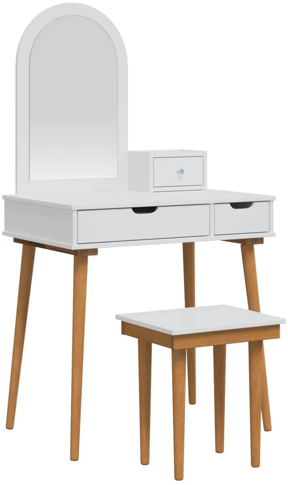 Tualetės rinkinys FAUSKE 4 vnt. Balta 76 x 50 x 143 cm
