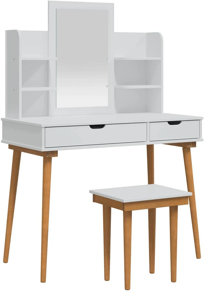 Tualetės rinkinys FAUSKE 5 vnt. Balta 100 x 50 x 143 cm