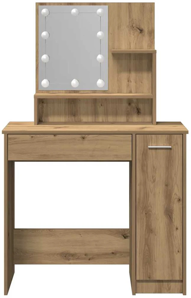 tualetinis staliukas su LED Artisan ąžuolu 86,5x35x136 cm
