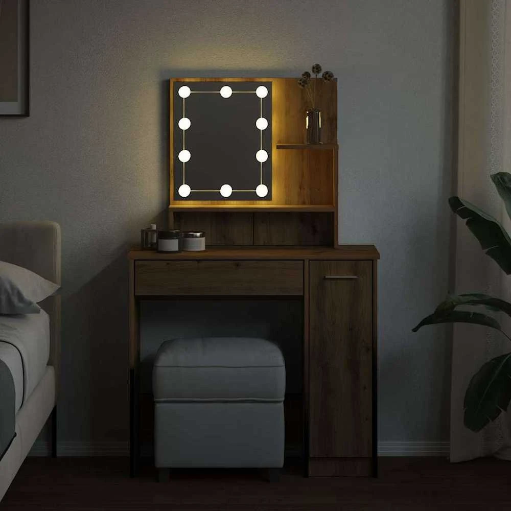 tualetinis staliukas su LED Artisan ąžuolu 86,5x35x136 cm