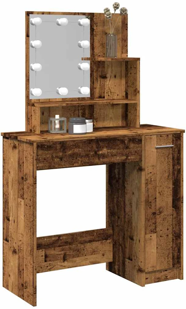 tualetinis staliukas su LED Old Wood 86,5x35x136 cm