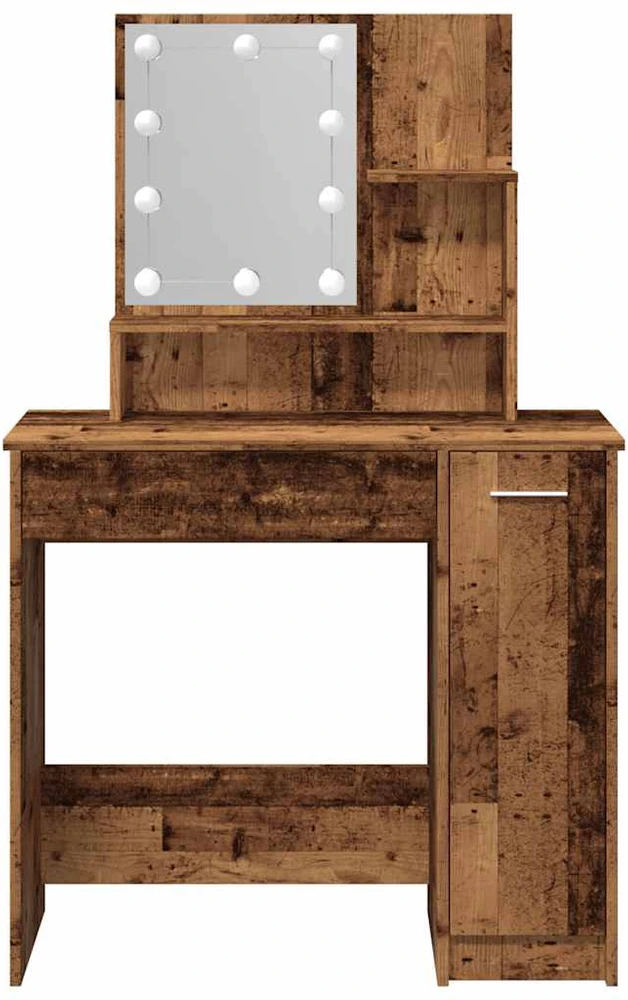 tualetinis staliukas su LED Old Wood 86,5x35x136 cm