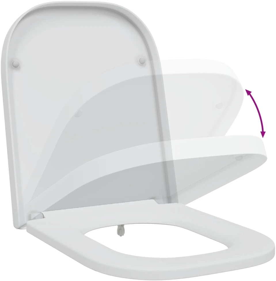 Tualeto sėdynė Balta 47,5 x 35 x 3,6 cm Duroplastas