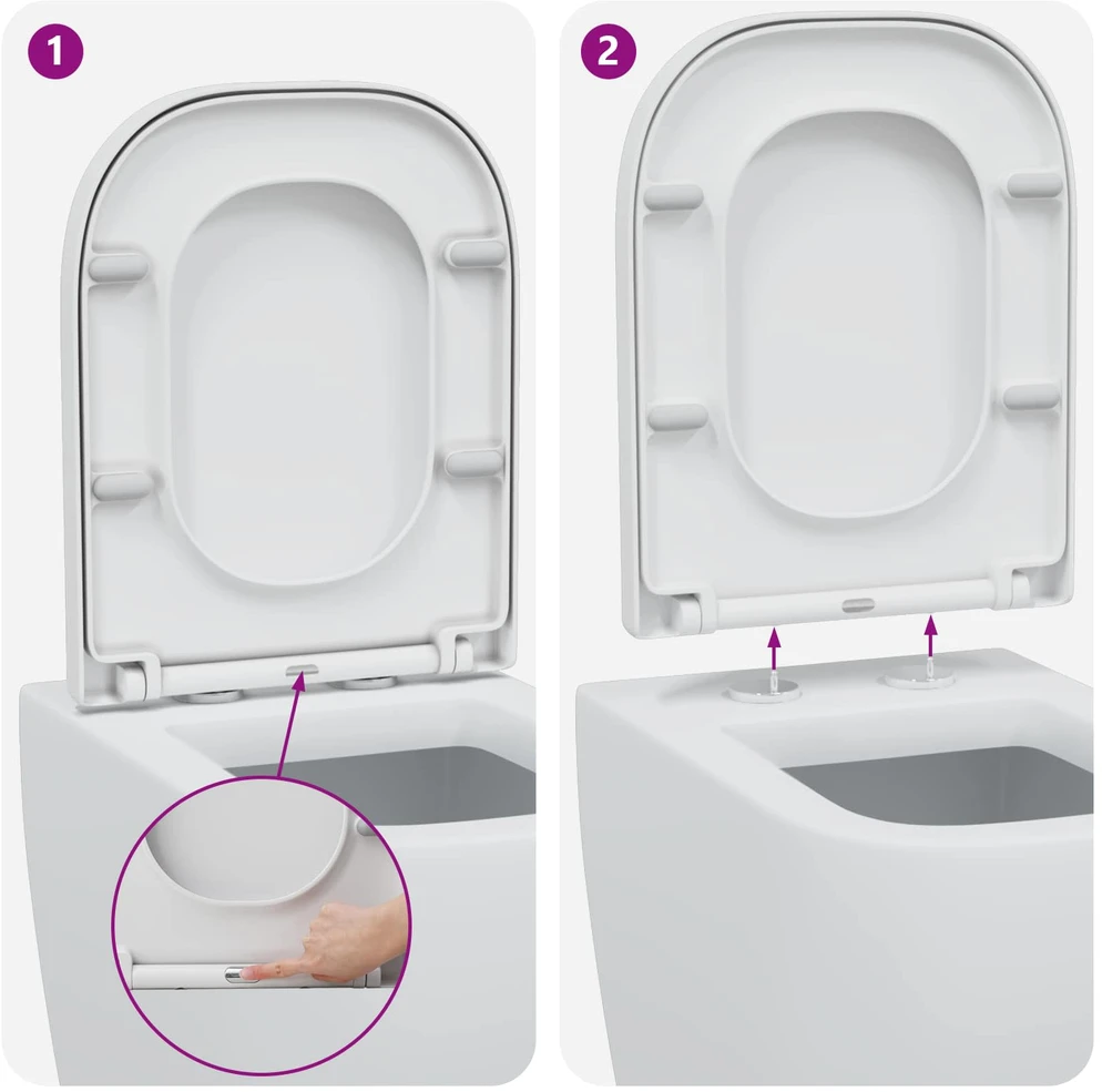 Tualeto sėdynė Balta 47,5 x 35 x 3,6 cm Duroplastas