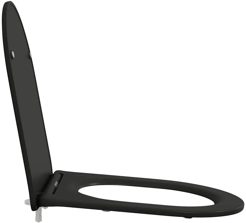 Tualeto sėdynė Juoda 47 x 36 x 3,4 cm Duroplastas