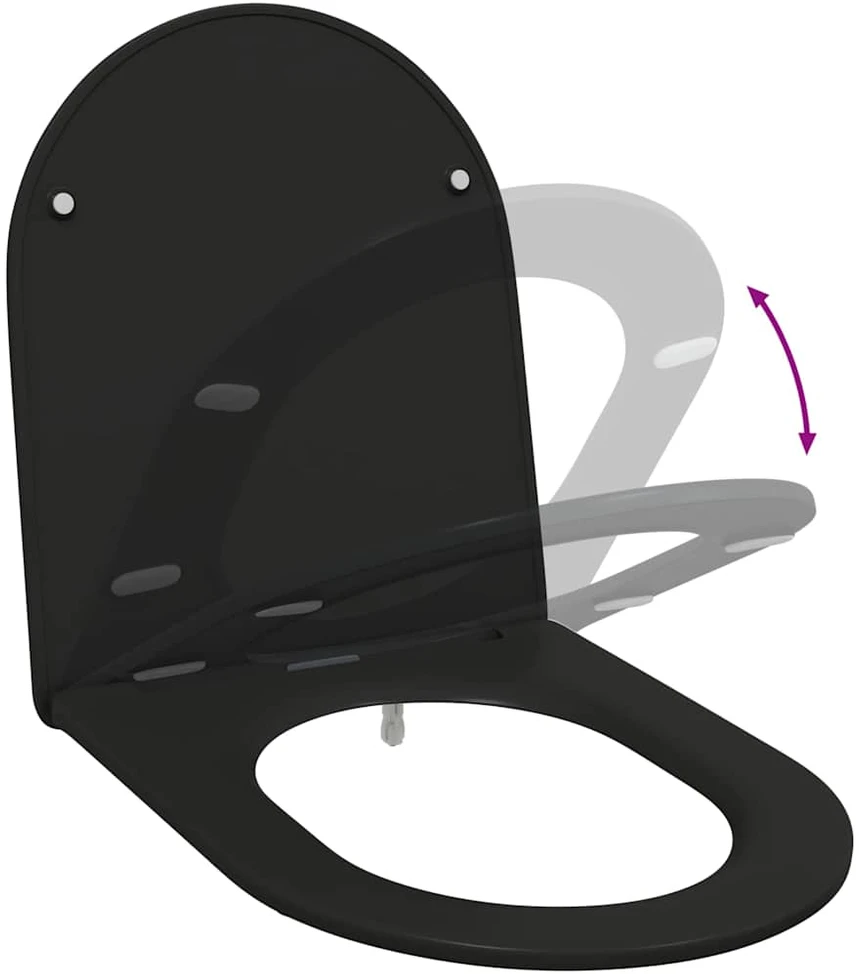 Tualeto sėdynė Juoda 47 x 36 x 3,4 cm Duroplastas