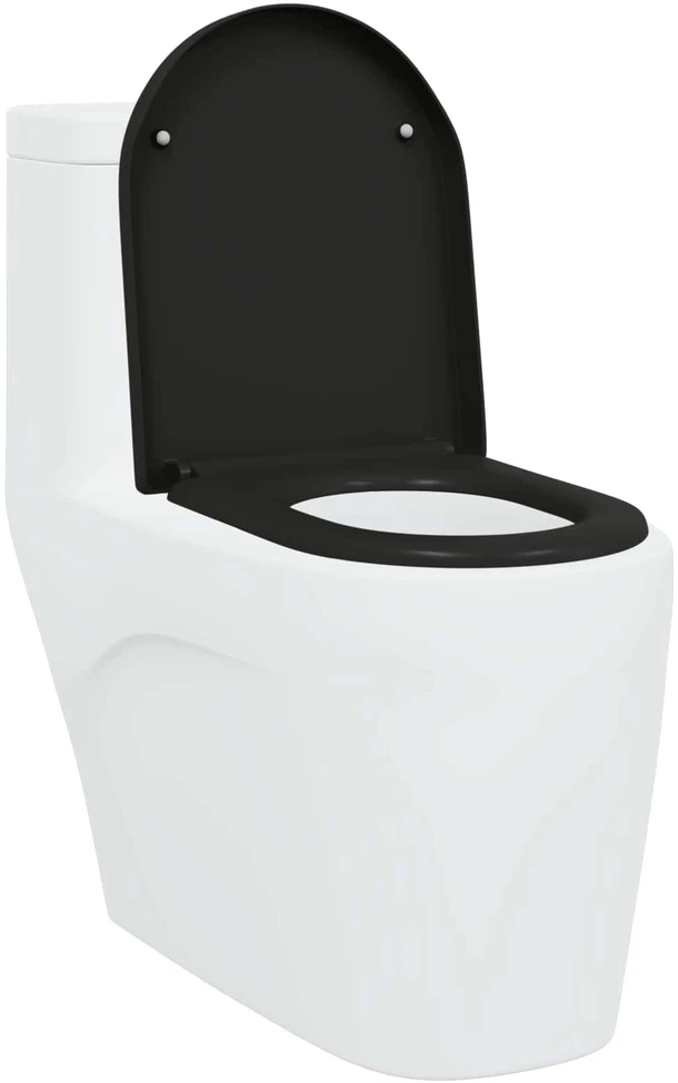 Tualeto sėdynė Juoda 49 x 36 x 4 cm Duroplastas
