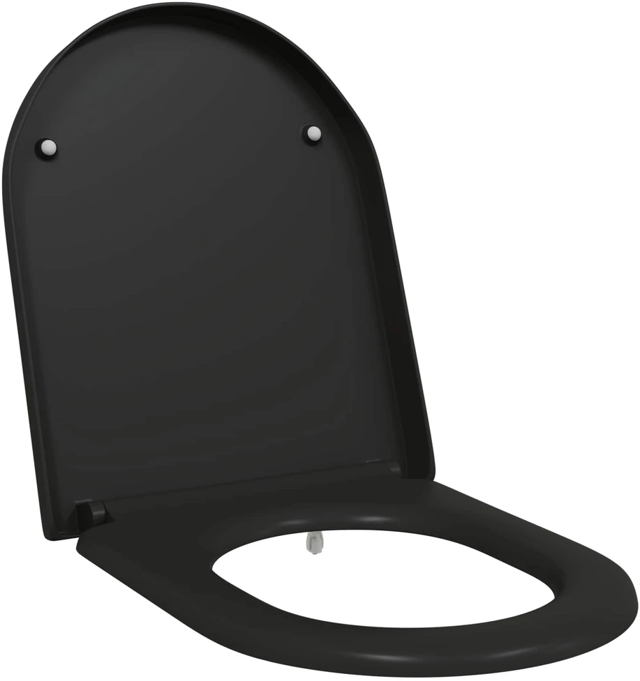 Tualeto sėdynė Juoda 49 x 36 x 4 cm Duroplastas