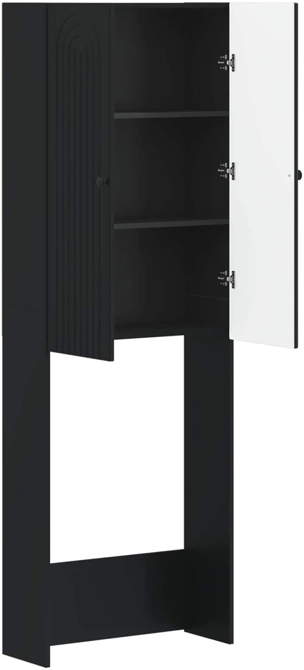 Tualeto spintelė ALKMAAR Juoda 66 x 25,5 x 190 cm
