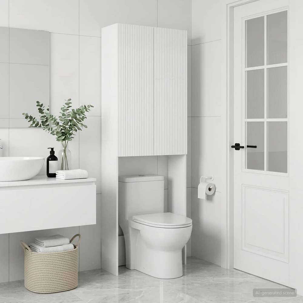 Tualeto spintelė ARNHEM Itin blizgi balta 66 x 25,5 x 190 cm