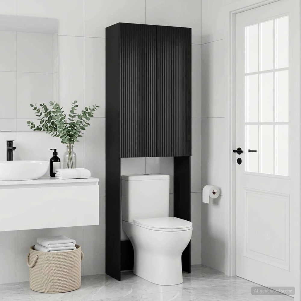Tualeto spintelė ARNHEM Juoda 66 x 25,5 x 190 cm