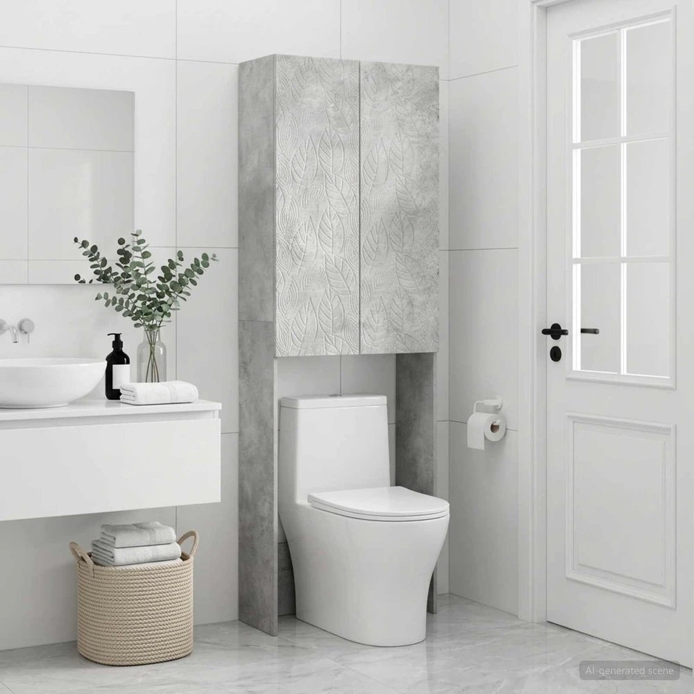 Tualeto spintelė DELFT Betono pilka 66 x 25,5 x 190 cm