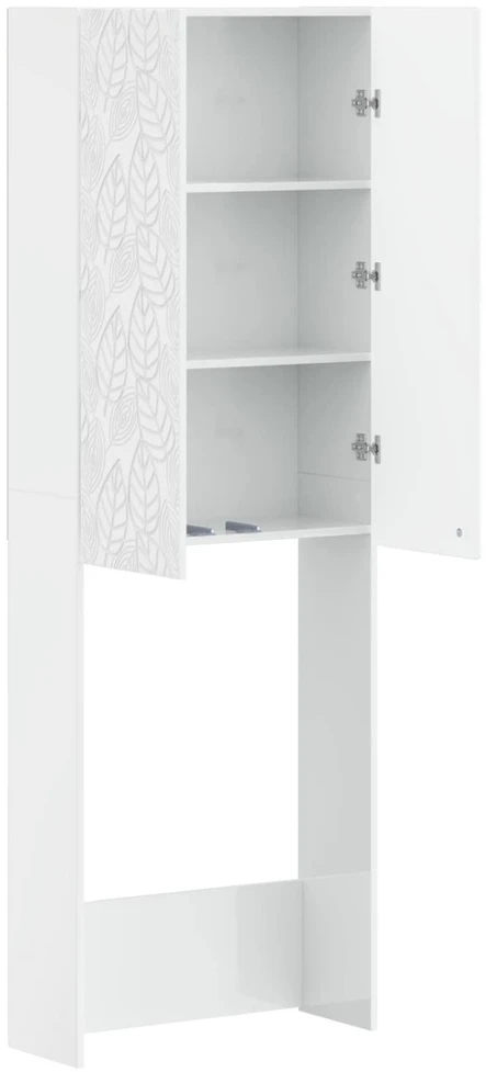 Tualeto spintelė DELFT Itin blizgi balta 66 x 25,5 x 190 cm