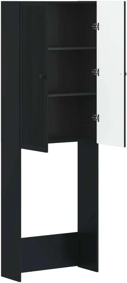 Tualeto spintelė EDE Juoda 66 x 25,5 x 190 cm Apdirbta mediena