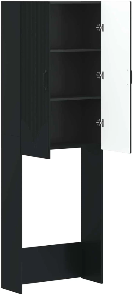 Tualeto spintelė HOORN Juoda 66 x 25,5 x 190 cm