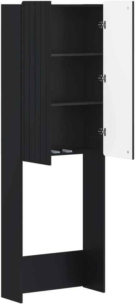Tualeto spintelė ZWOLLE Juoda 66 x 25,5 x 190 cm