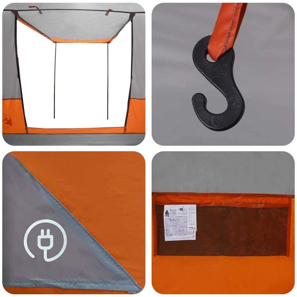 Šventės palapinė 10 asmeniui Pilka ir oranžinė