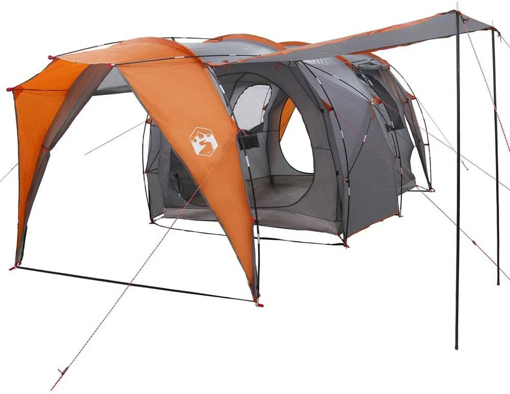 Tunelinė palapinė 4 asmeniui Pilka ir oranžinė