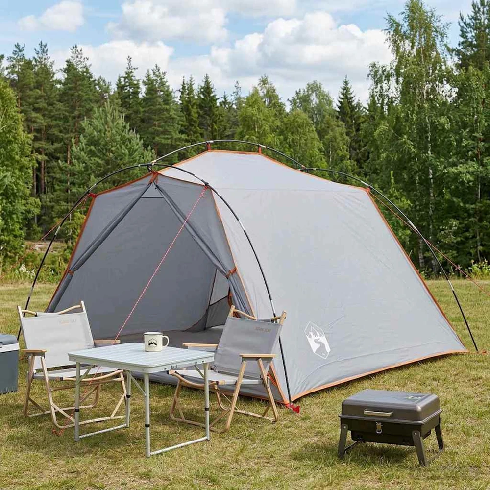 Tunelinė palapinė 4 asmeniui Pilka ir oranžinė