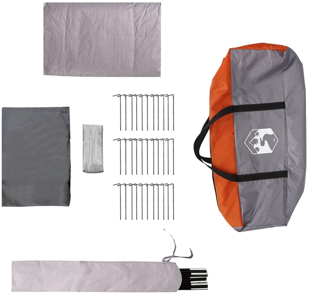 Tunelinė palapinė 675 x 392 x 210 cm Pilka ir oranžinė
