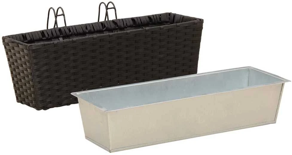 Turėklas 2 vnt. Juoda 50 x 17 x 17 cm Metalas