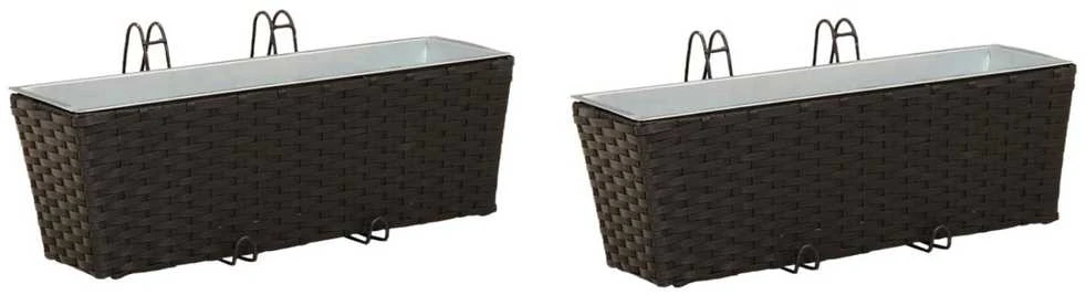 Turėklas 2 vnt. Juoda 50 x 17 x 17 cm Metalas