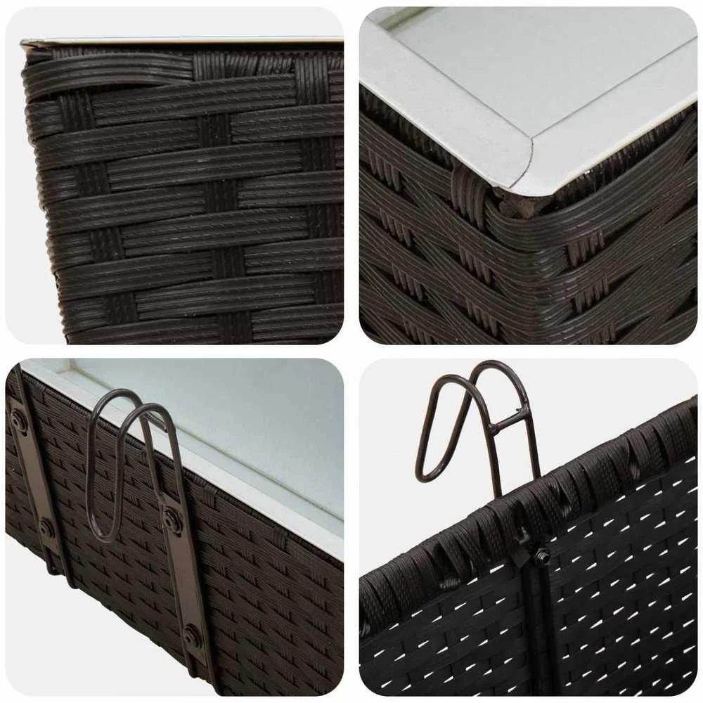 Turėklas 2 vnt. Juoda 50 x 17 x 17 cm Metalas