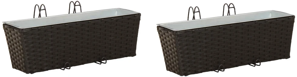 Turėklas 2 vnt. Juoda 50 x 17 x 17 cm Metalas