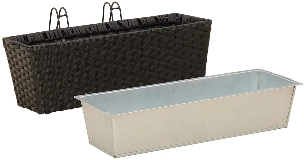 Turėklas 2 vnt. Juoda 50 x 17 x 17 cm Metalas