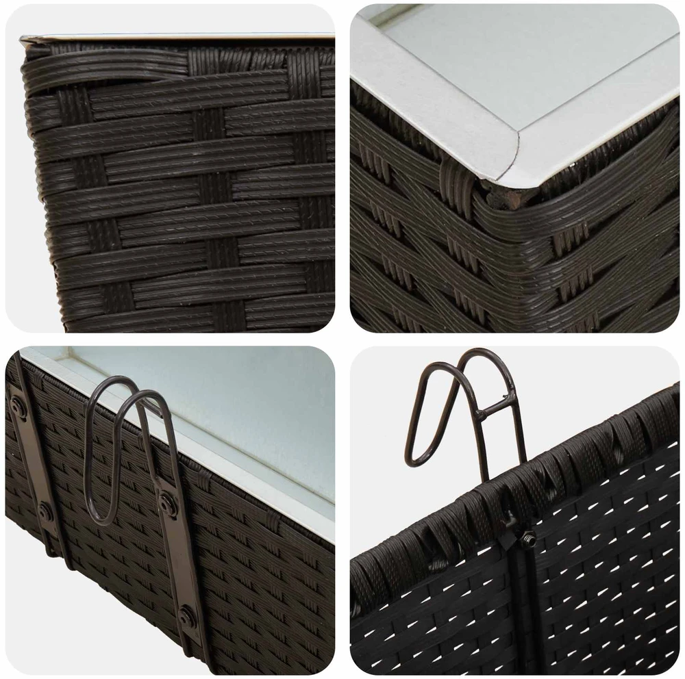 Turėklas 2 vnt. Juoda 50 x 17 x 17 cm Metalas