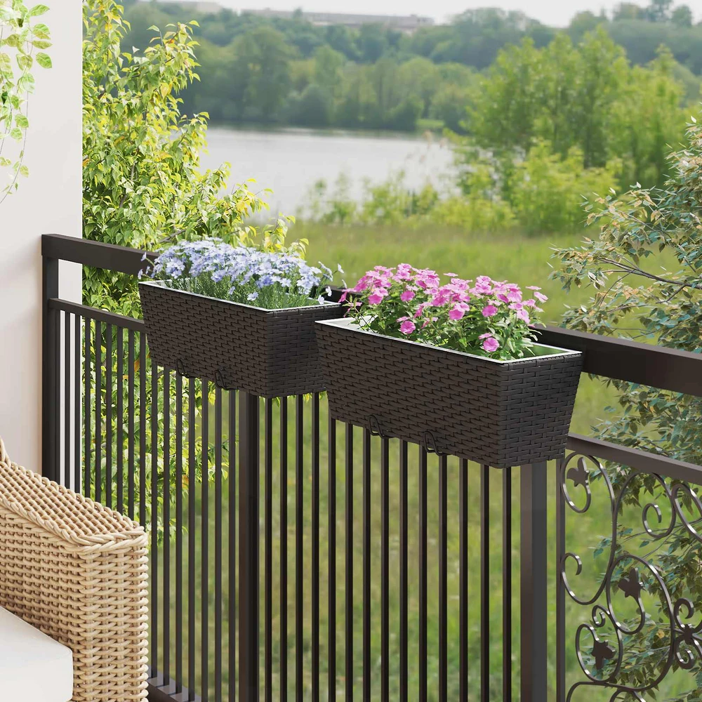 Turėklas 2 vnt. Juoda 50 x 17 x 17 cm Metalas
