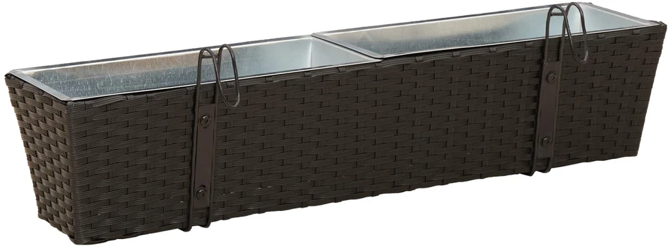 Turėklas 2 vnt. Juoda 80 x 17 x 17 cm Metalas