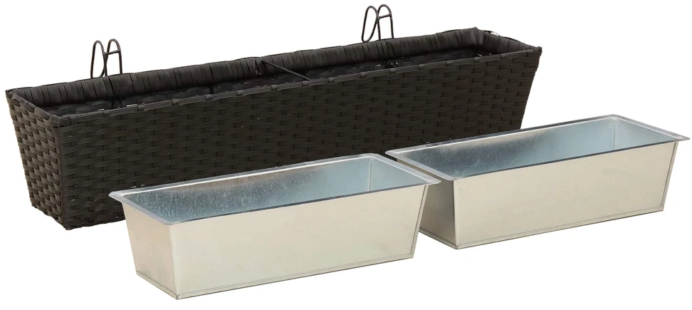 Turėklas 2 vnt. Juoda 80 x 17 x 17 cm Metalas