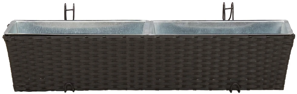 Turėklas 2 vnt. Juoda 80 x 17 x 17 cm Metalas